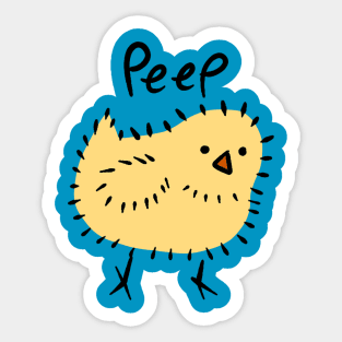 Scruffy Yellow Chick Sticker